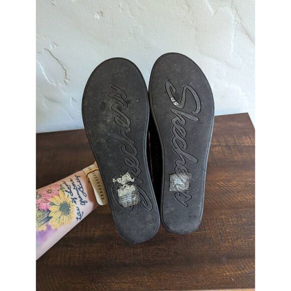 Skechers Plastic Black Waffle Design Open Toe Wedge Sandals Shoes - Size 10 - Picture 6 of 7